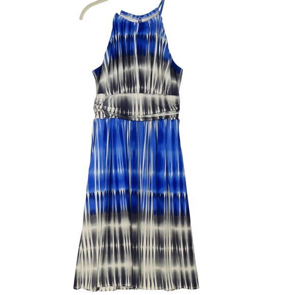 Maggy London Midi Dress Womens Size 8 Blue Gray Sleeveless Stretch Boho - Picture 1 of 7